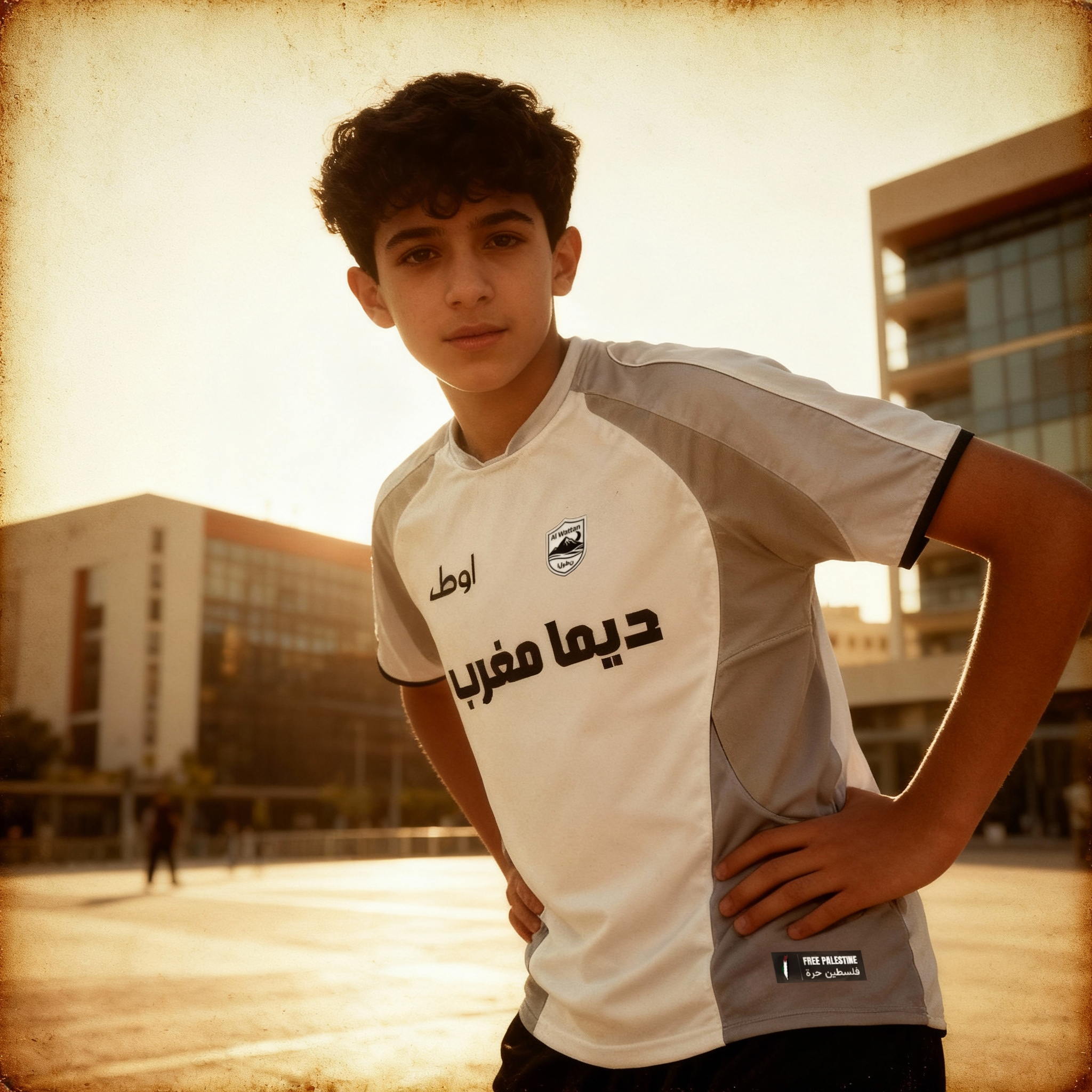 Enfant portant Maillot blanc du maroc